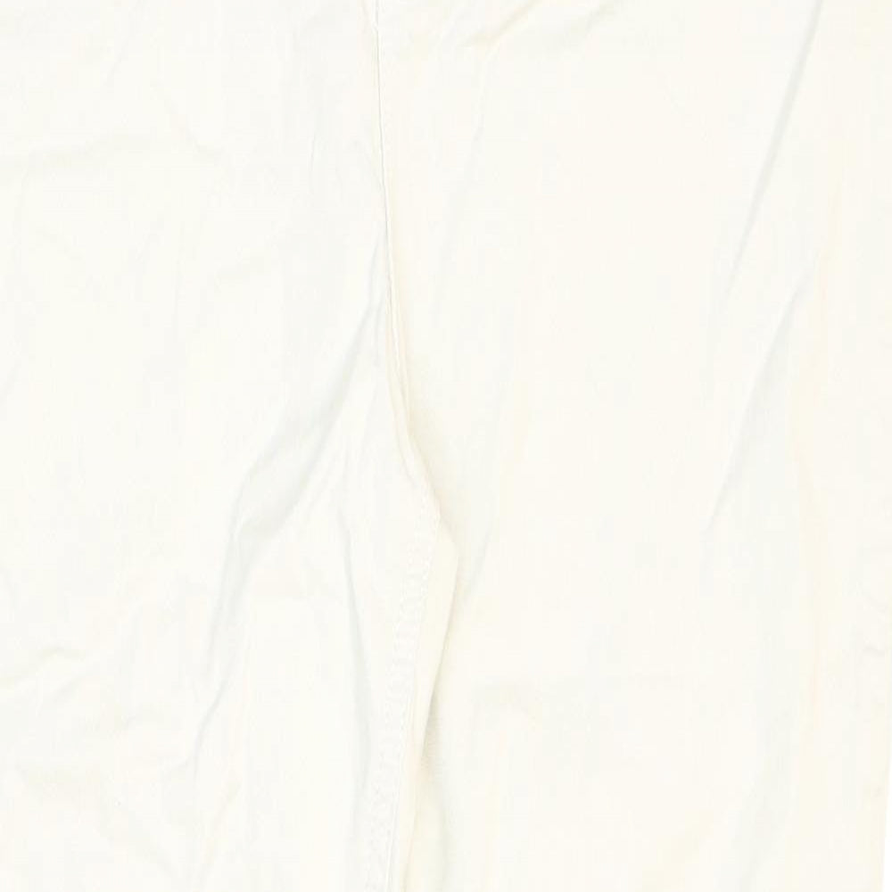 TU Womens Ivory Cotton Tapered Jeans Size 12 L26 in Regular Zip