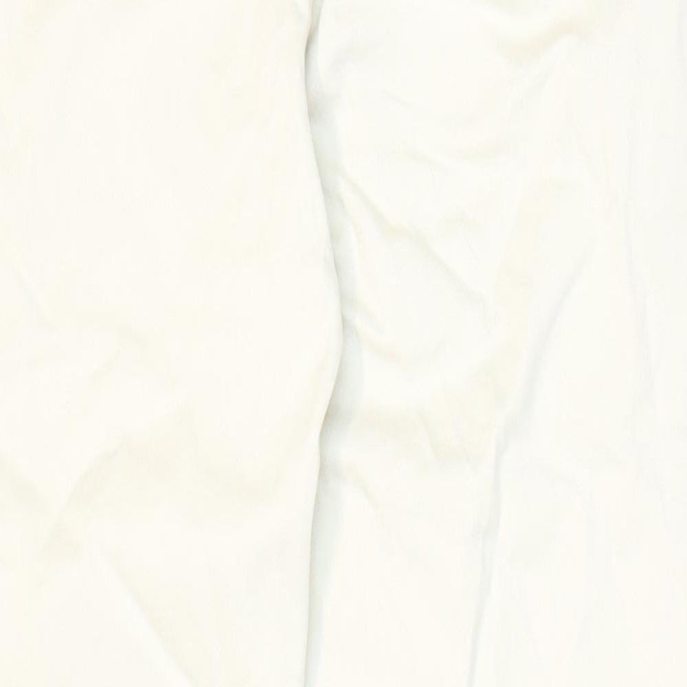 TU Womens Ivory Cotton Tapered Jeans Size 12 L26 in Regular Zip