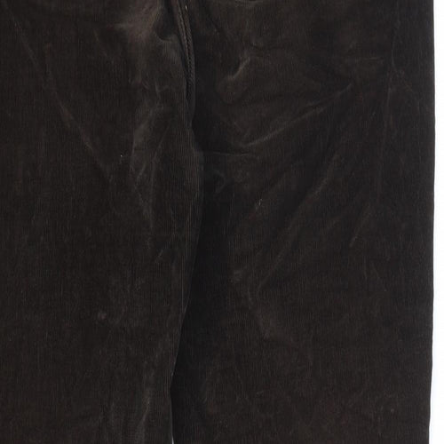 NYJD Womens Brown Cotton Chino Trousers Size 6 L26 in Regular Zip