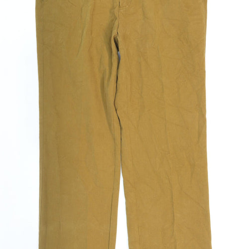 John Lewis Womens Brown Cotton Dress Pants Trousers Size 34 in L31 in Regular Zip