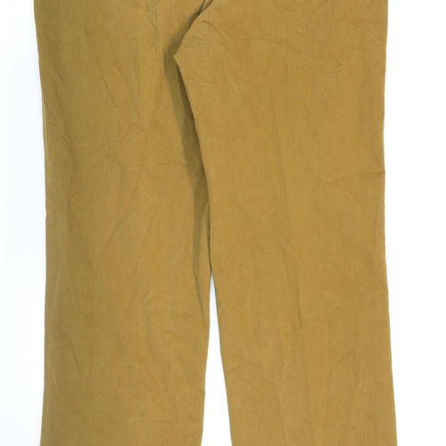 John Lewis Womens Brown Cotton Dress Pants Trousers Size 34 in L31 in Regular Zip