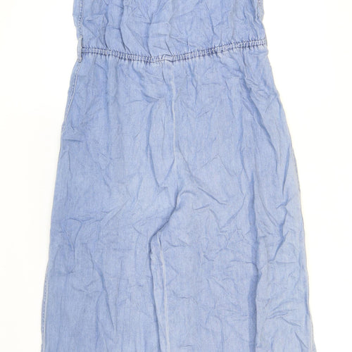 River Island Womens Blue Viscose Jumpsuit One-Piece Size 8 L22 in Zip