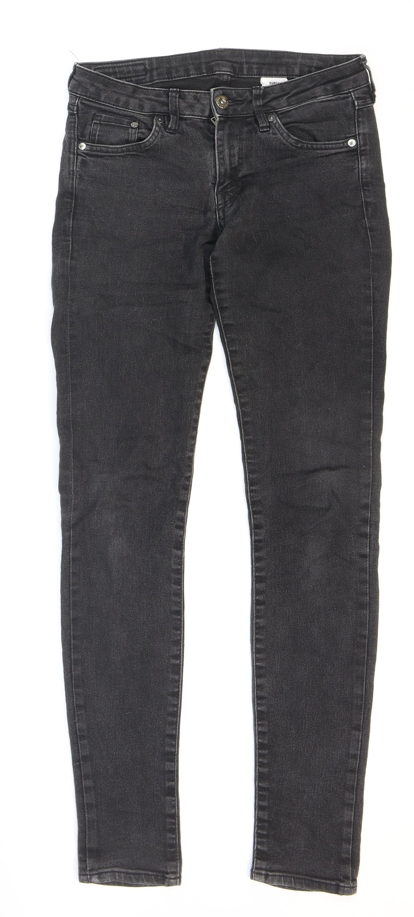 H&M Mens Black Cotton Skinny Jeans Size 32 in L30 in Regular Zip