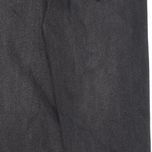 Pull&Bear Womens Black Cotton Straight Jeans Size 6 L27 in Regular Zip