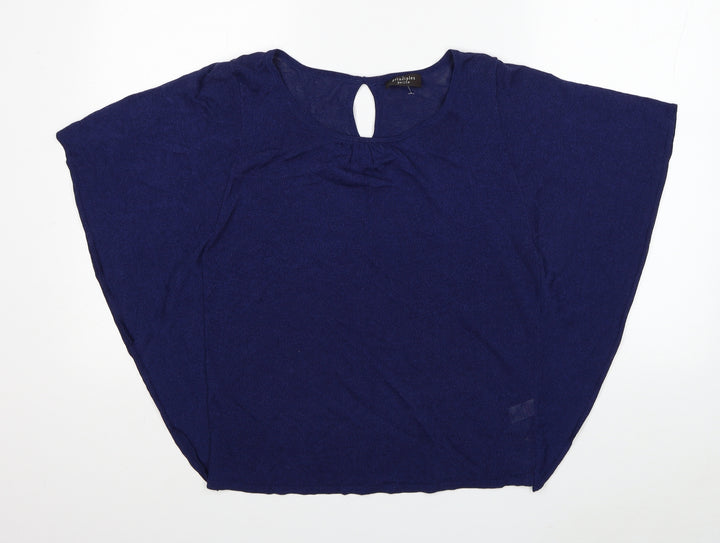 Principles Womens Blue Viscose Basic T-Shirt Size M Scoop Neck