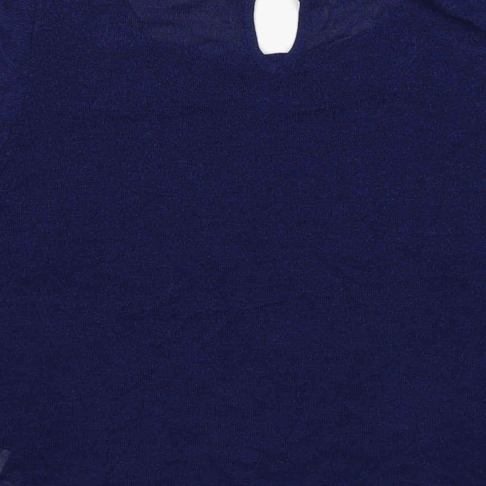 Principles Womens Blue Viscose Basic T-Shirt Size M Scoop Neck