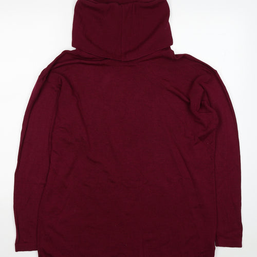 Marks and Spencer Womens Red Roll Neck Wool Pullover Jumper Size 12