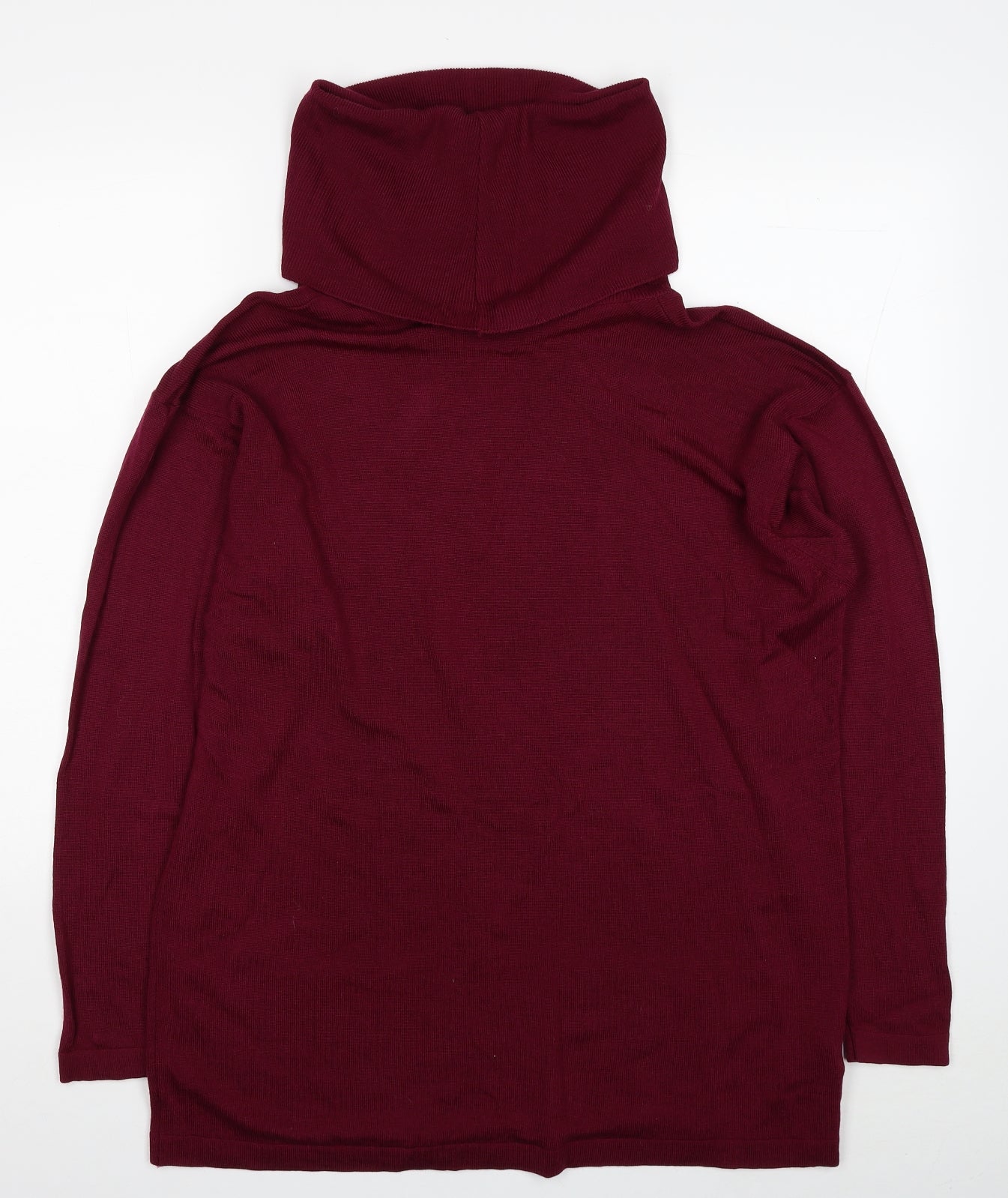 Marks and Spencer Womens Red Roll Neck Wool Pullover Jumper Size 12