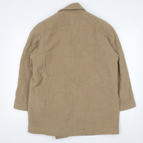 Classic Woman Womens Beige Pea Coat Coat Size 14 Button