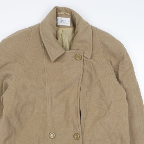 Classic Woman Womens Beige Pea Coat Coat Size 14 Button