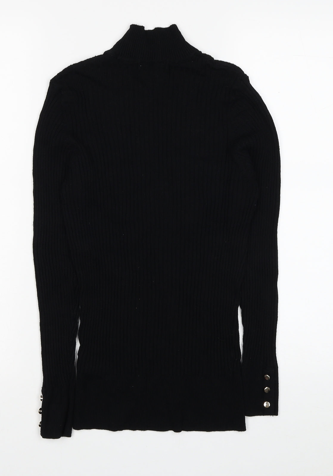 Nutmeg Womens Black High Neck Viscose Pullover Jumper Size 14