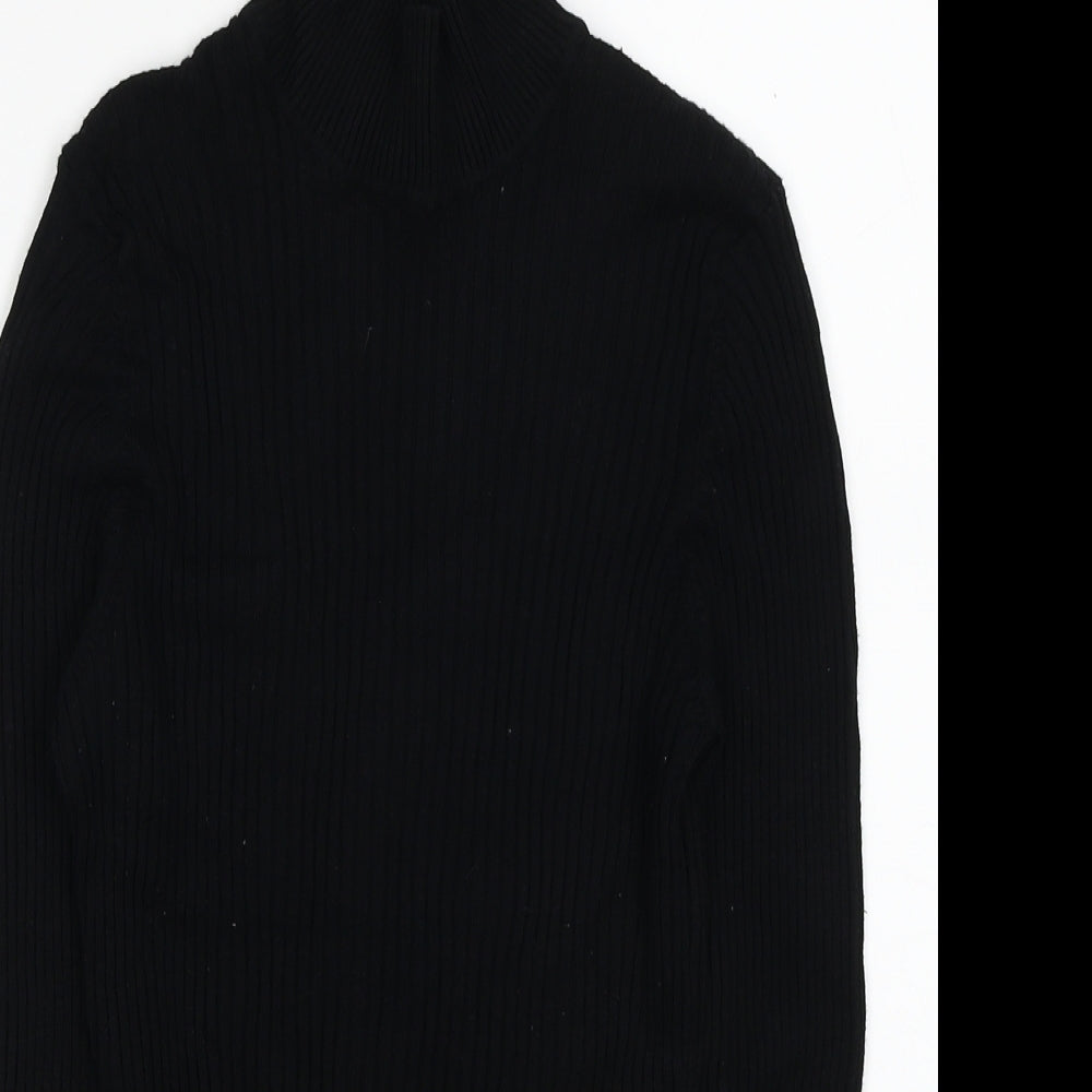 Nutmeg Womens Black High Neck Viscose Pullover Jumper Size 14