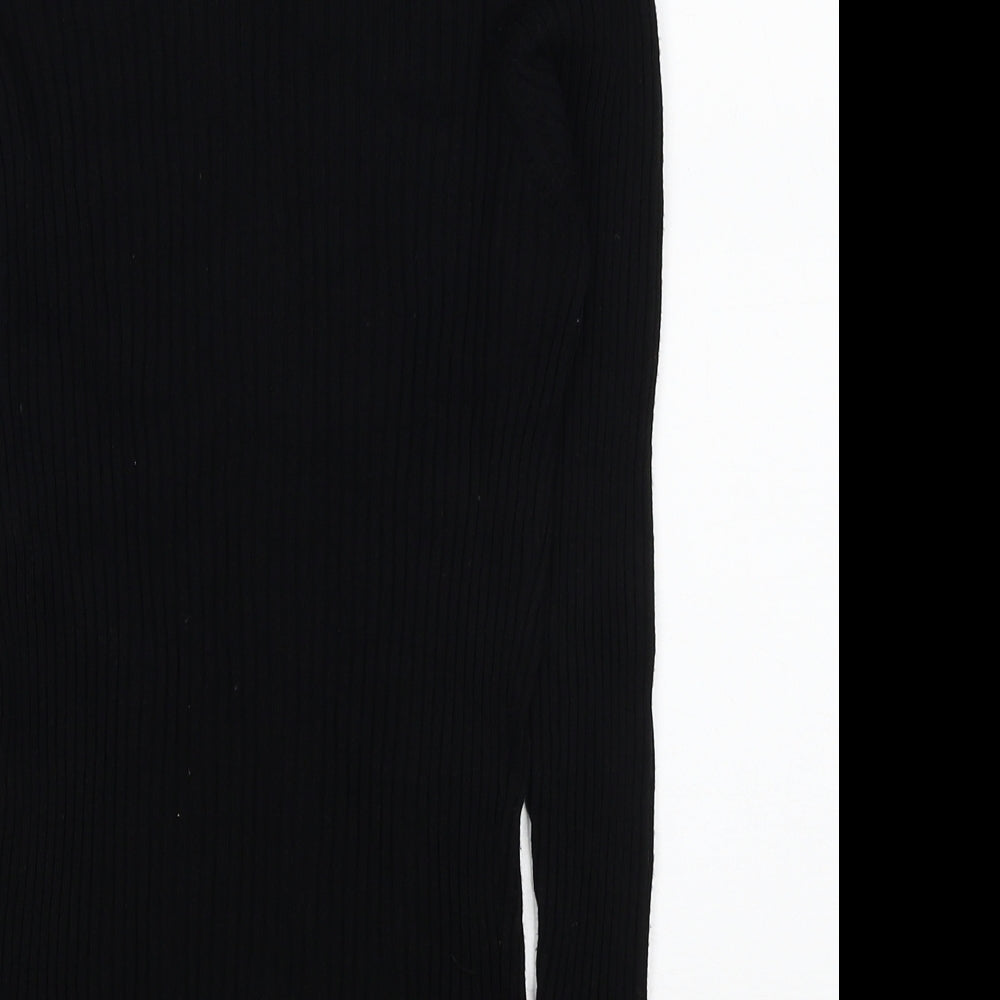 Nutmeg Womens Black High Neck Viscose Pullover Jumper Size 14