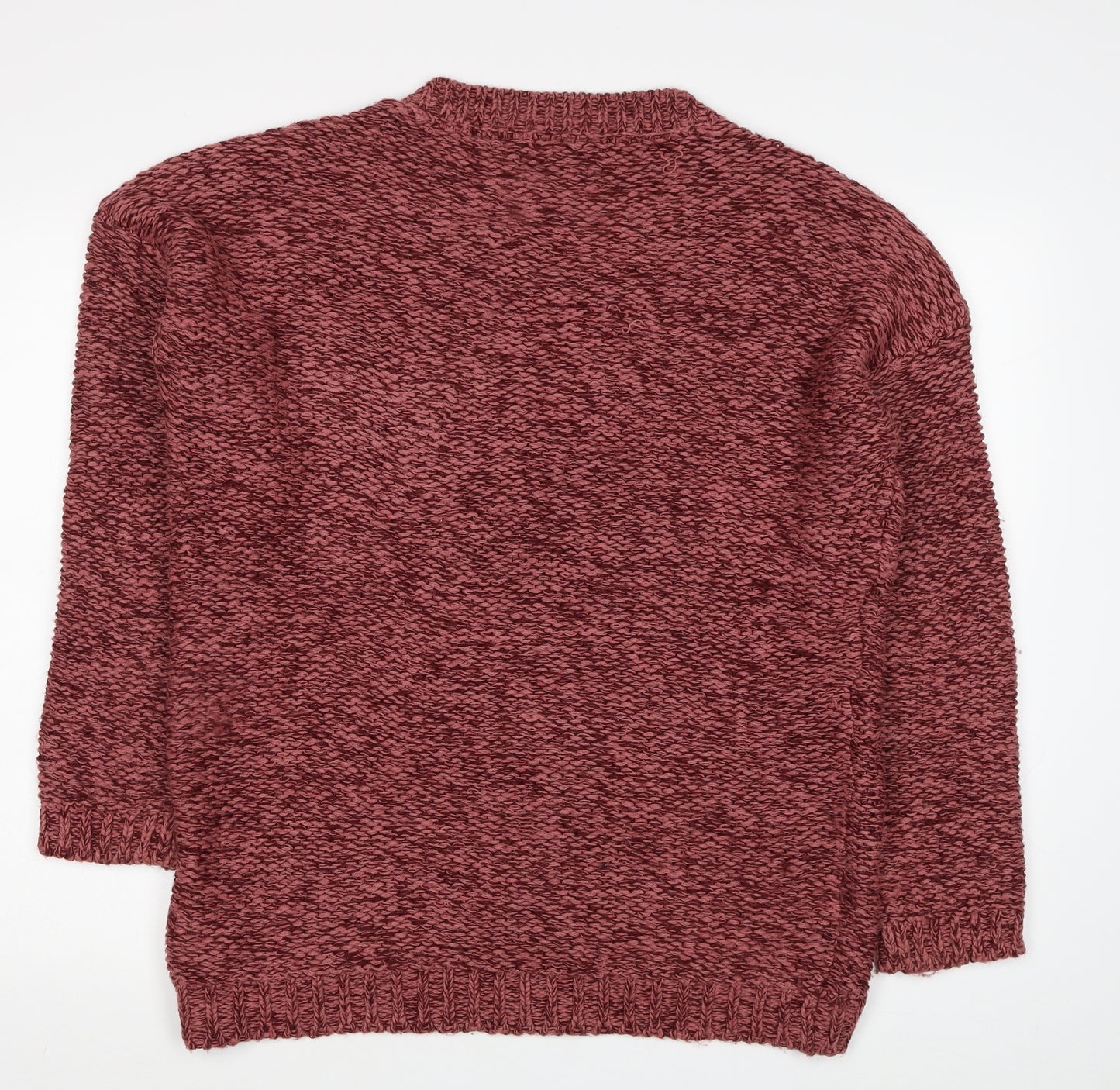 MiM Womens Red Round Neck Acrylic Pullover Jumper Size XL