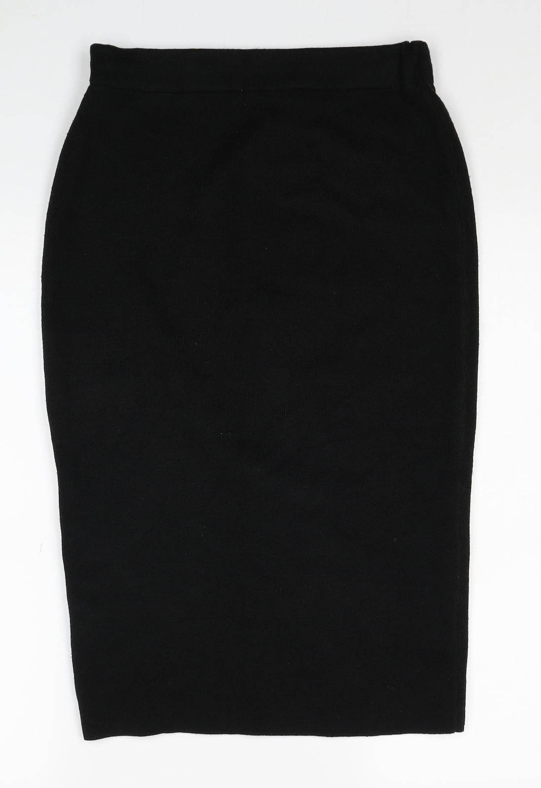 Marks and Spencer Womens Black Acrylic Straight & Pencil Skirt Size S