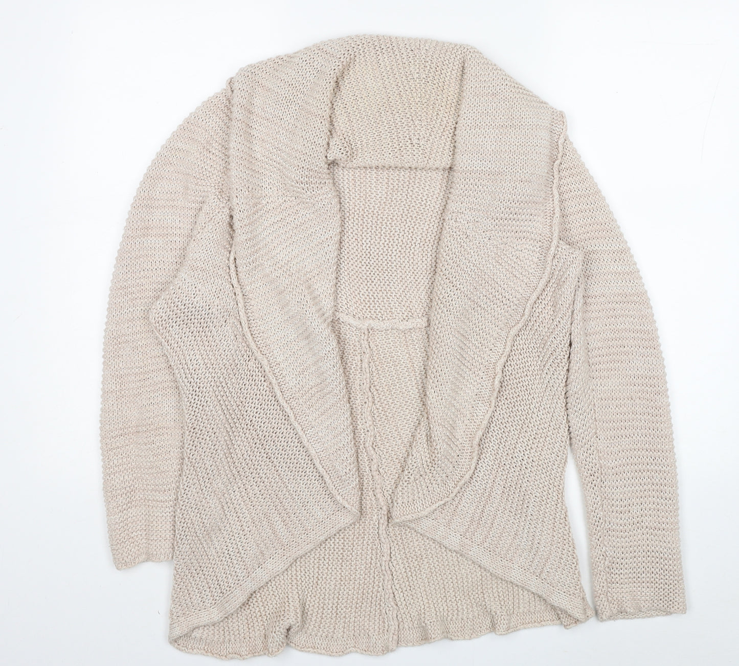 Julipa Womens Beige V-Neck Acrylic Cardigan Jumper Size 16