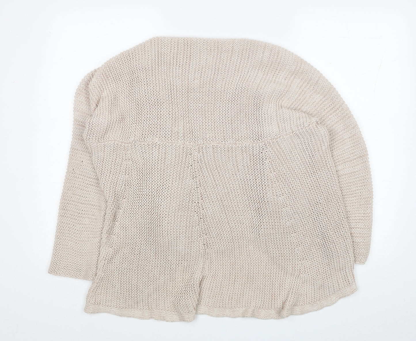 Julipa Womens Beige V-Neck Acrylic Cardigan Jumper Size 16