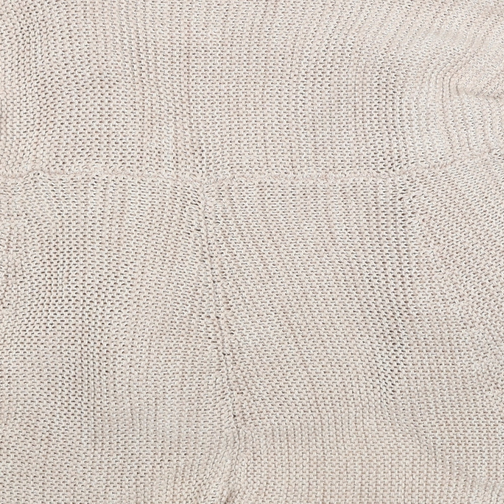 Julipa Womens Beige V-Neck Acrylic Cardigan Jumper Size 16