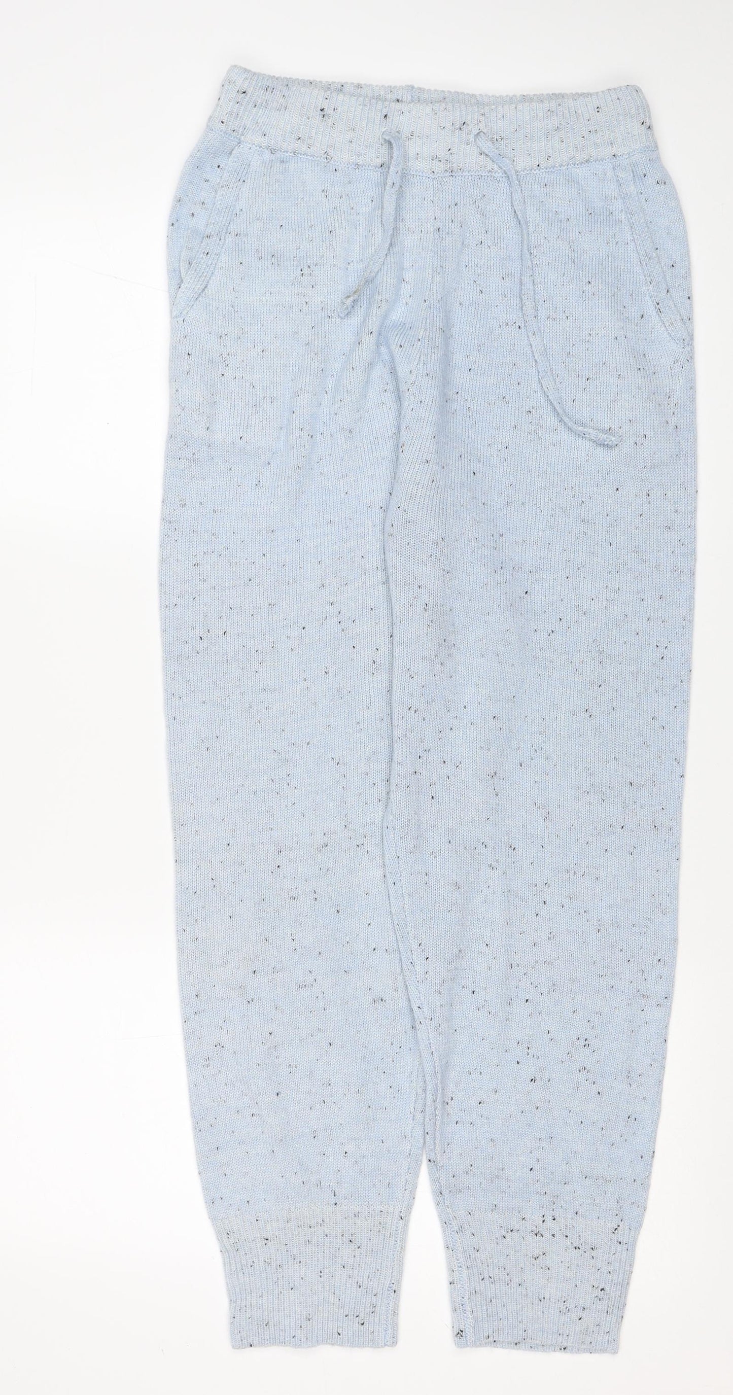 Preworn Womens Blue Polyester Sweatpants Trousers Size L L27 in Regular Drawstring