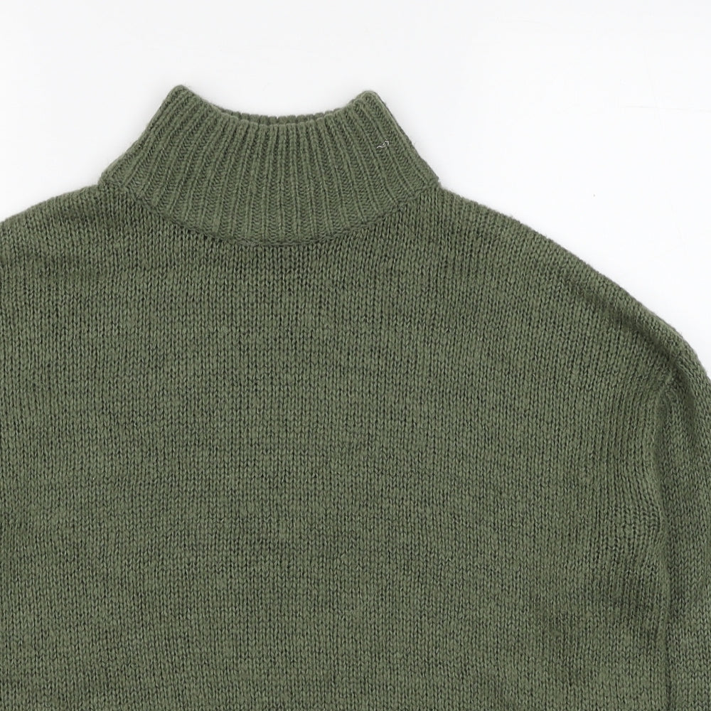 New Look Womens Green High Neck Acrylic Pullover Jumper Size M