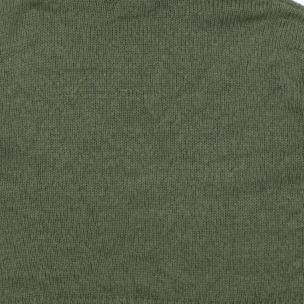 New Look Womens Green High Neck Acrylic Pullover Jumper Size M
