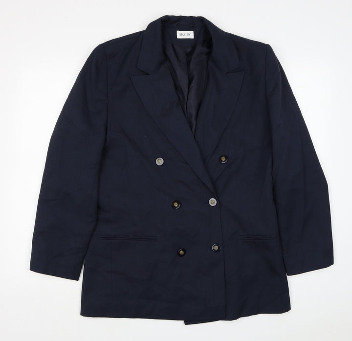 BHS Womens Blue Polyester Jacket Blazer Size 14
