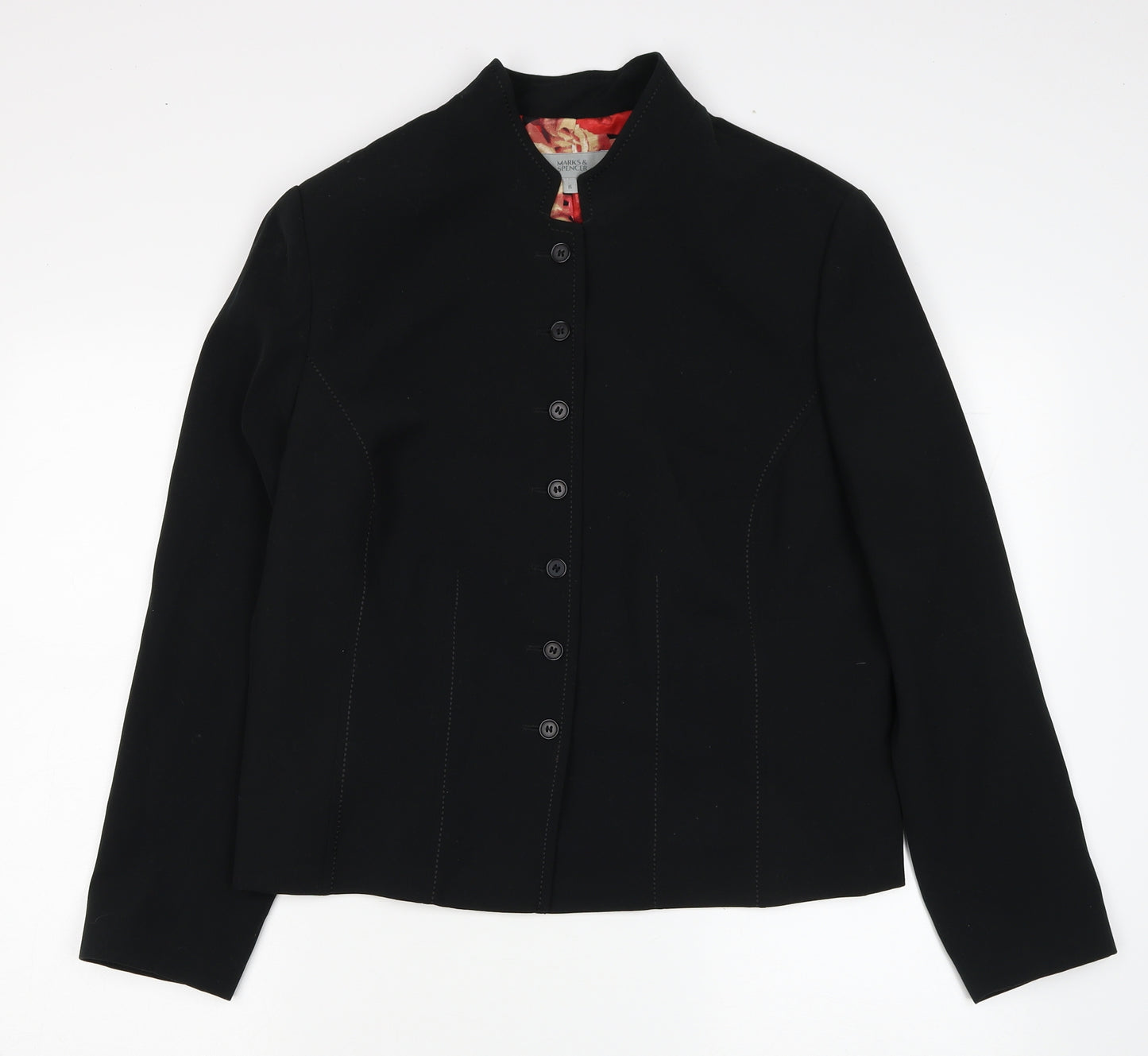 Marks and Spencer Womens Black Polyester Jacket Blazer Size 16