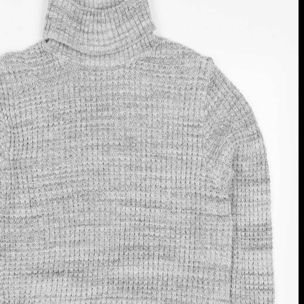 NEXT Mens Grey Roll Neck Acrylic Pullover Jumper Size M