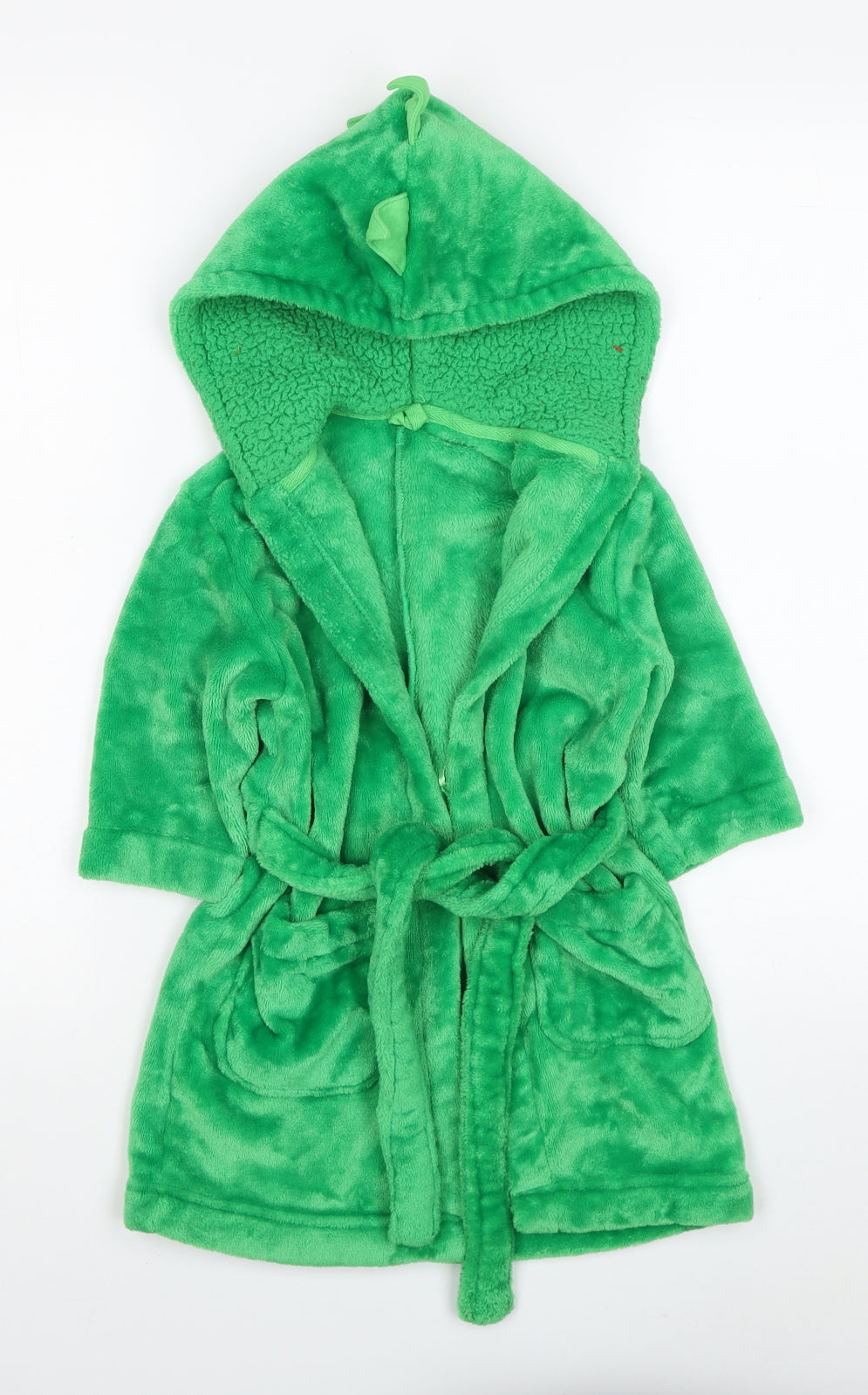 Marks and Spencer Boys Green Solid Polyester Robe Size 2 Years Tie - Dinosaur
