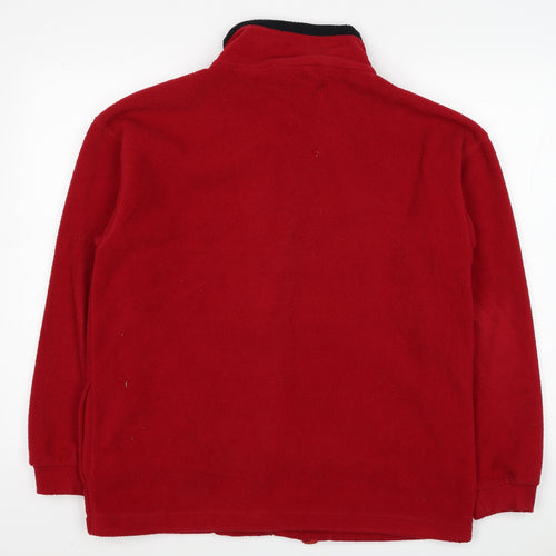 Best Basics Womens Red Polyester Full Zip Sweatshirt Size 10 Zip