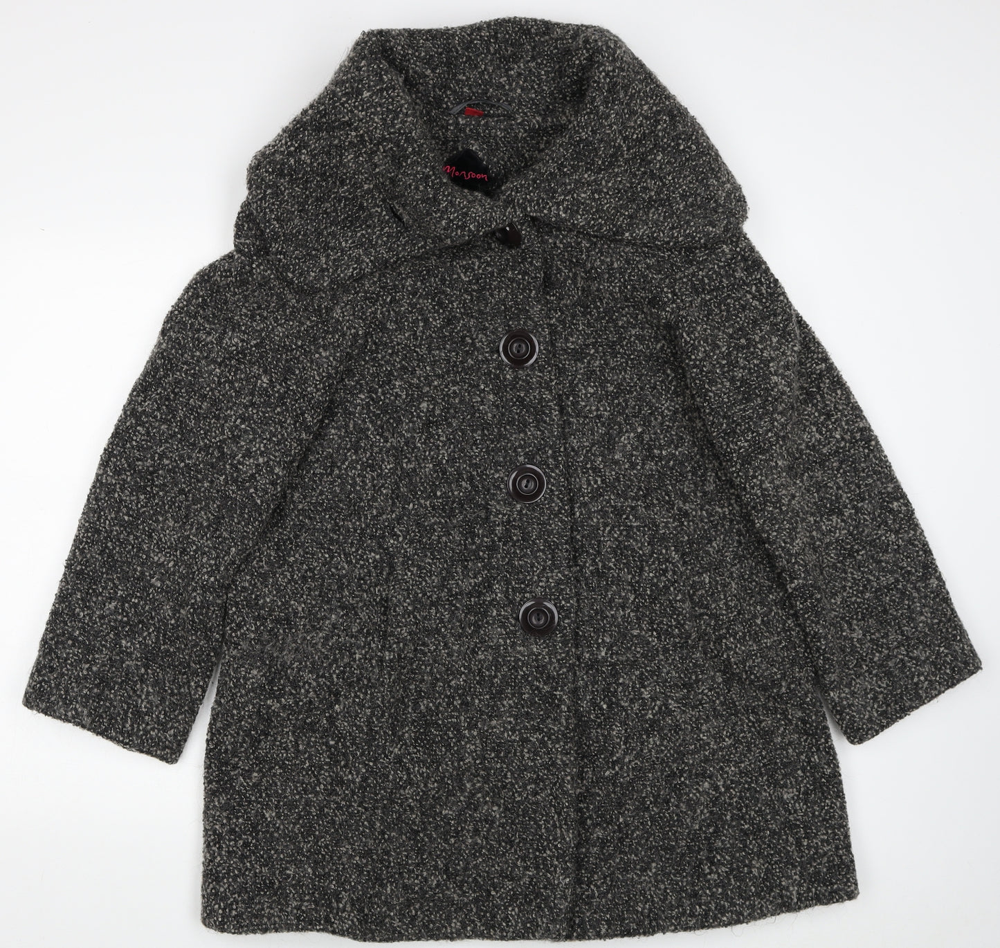 Monsoon Womens Green Pea Coat Coat Size 12 Button
