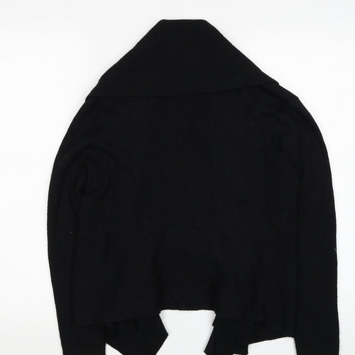 CC Fashion Womens Black V-Neck Acrylic Cardigan Jumper Size M