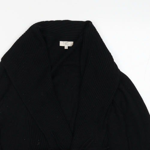 CC Fashion Womens Black V-Neck Acrylic Cardigan Jumper Size M