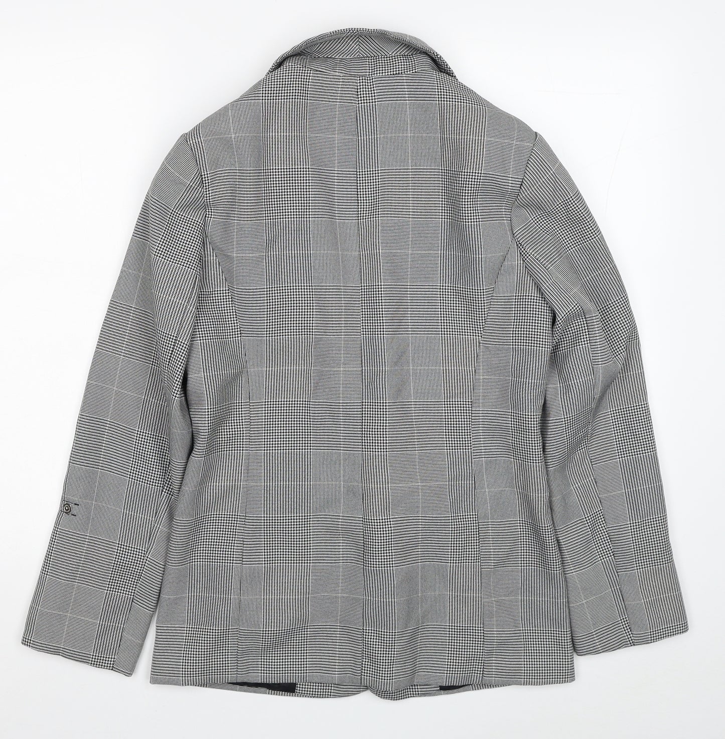 George Womens Black Plaid Jacket Blazer Size 10