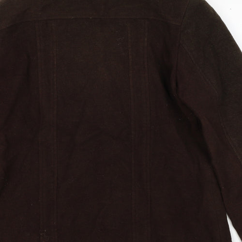 Para Womens Brown Pea Coat Coat Size M Zip