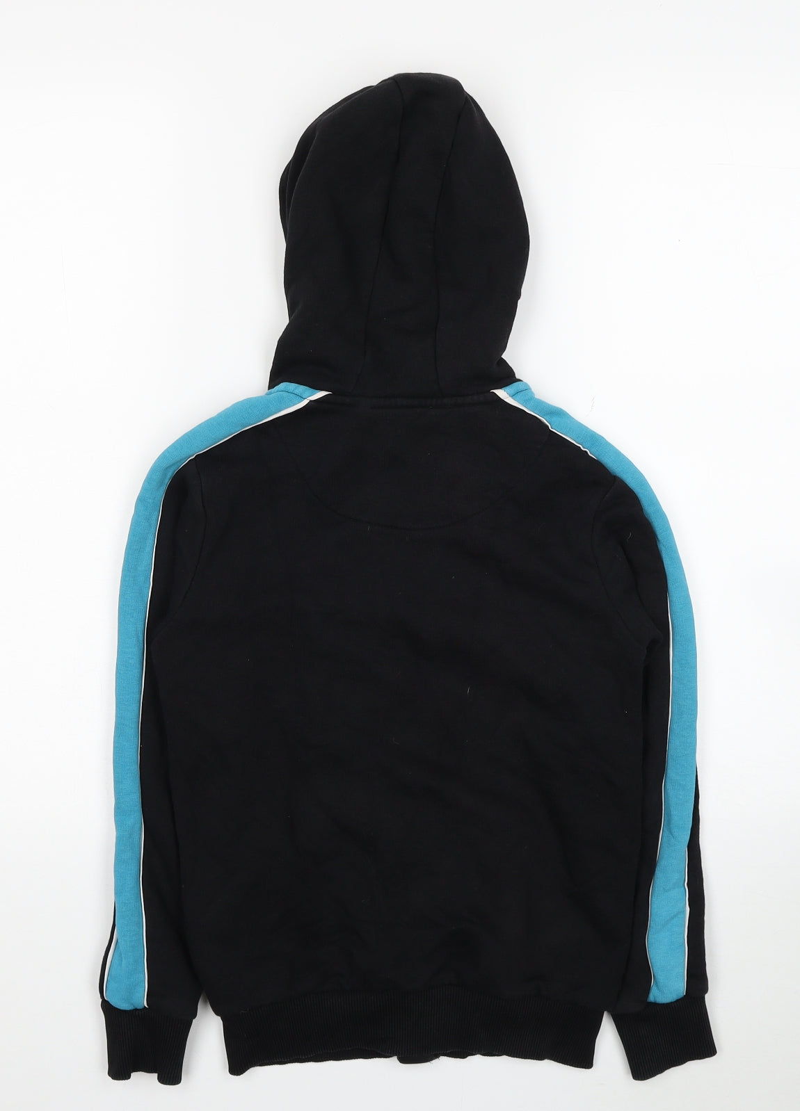 New York Boys Black Colourblock Polyester Full Zip Hoodie Size 8-9 Years Zip