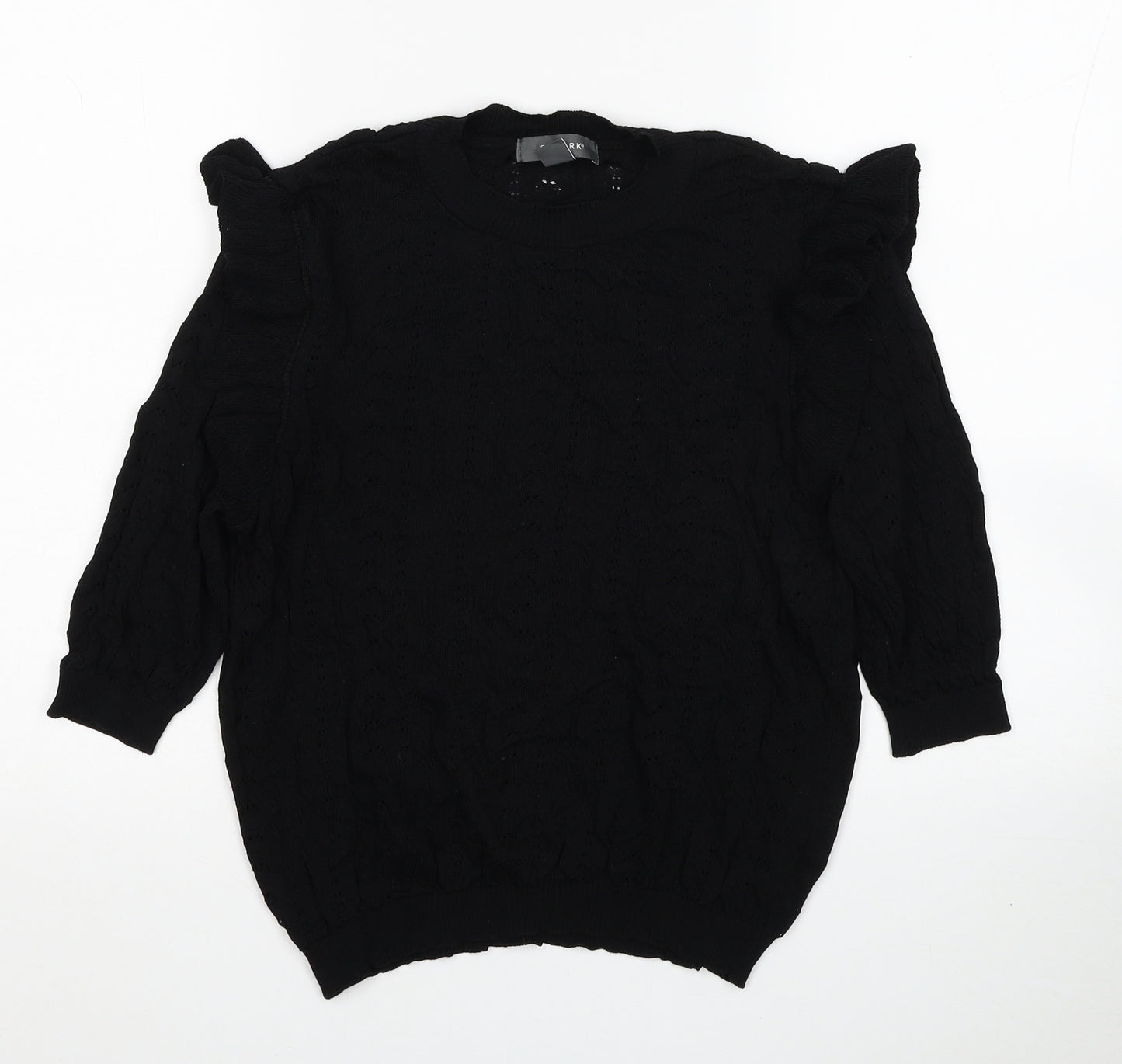 Primark Womens Black Polyamide Basic T-Shirt Size 12 Round Neck