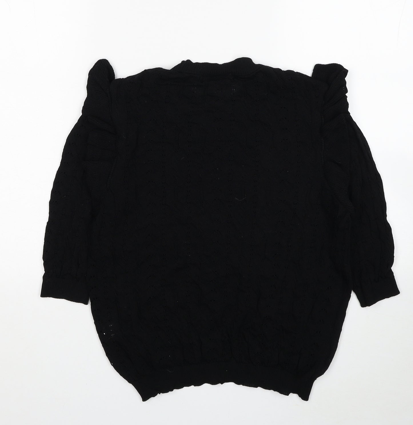 Primark Womens Black Polyamide Basic T-Shirt Size 12 Round Neck