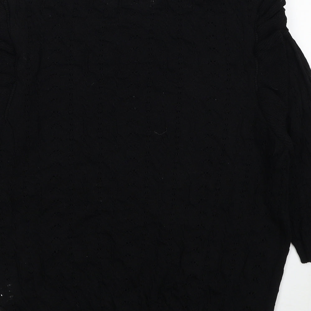 Primark Womens Black Polyamide Basic T-Shirt Size 12 Round Neck