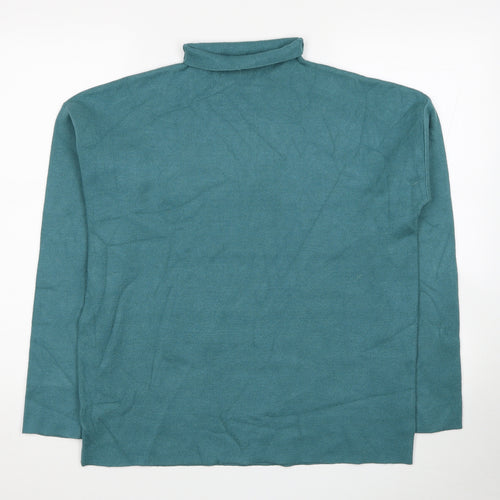 Rachel Zoe Womens Blue Roll Neck Viscose Pullover Jumper Size L