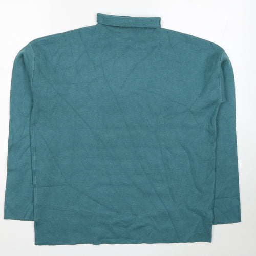 Rachel Zoe Womens Blue Roll Neck Viscose Pullover Jumper Size L