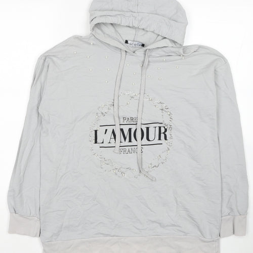 Selected Womens Grey Cotton Pullover Hoodie Size M Pullover - Paris, France