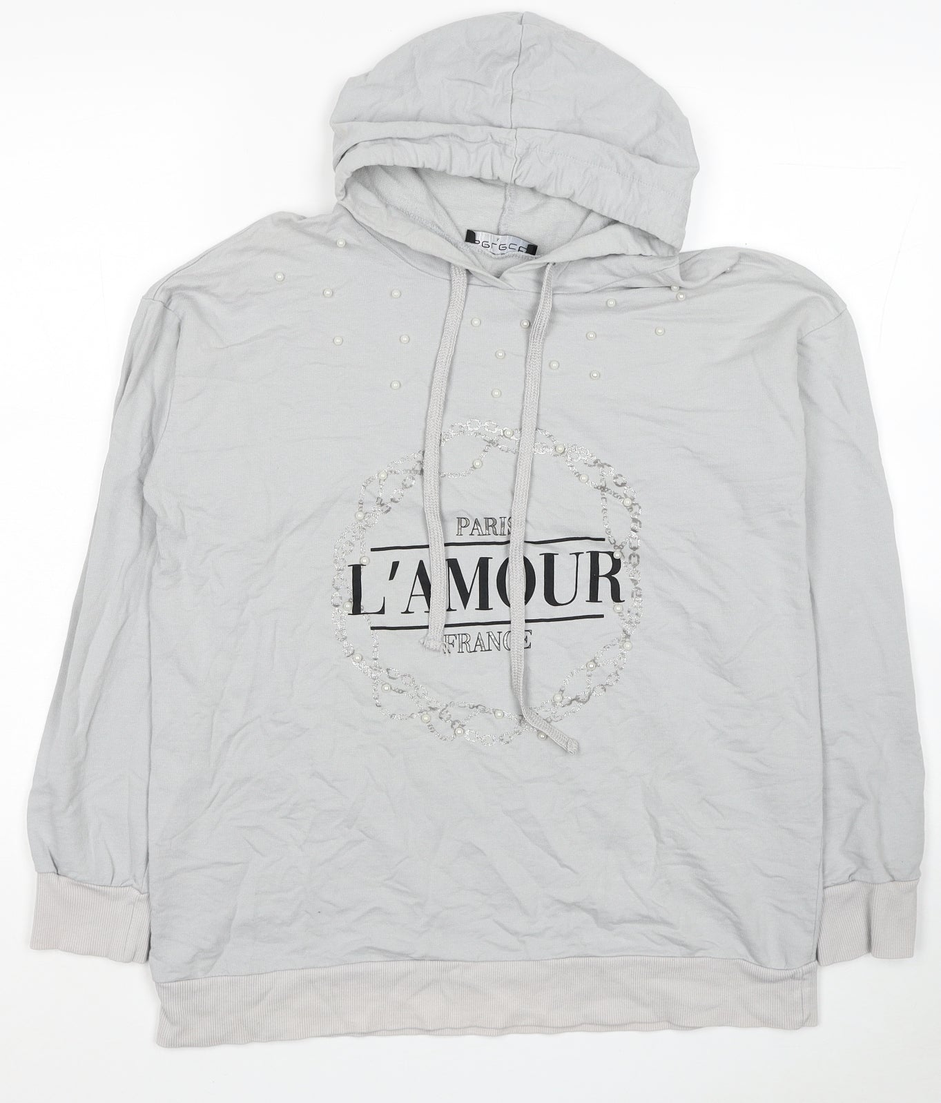 Selected Womens Grey Cotton Pullover Hoodie Size M Pullover - Paris, France