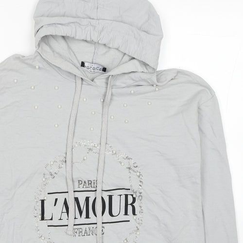 Selected Womens Grey Cotton Pullover Hoodie Size M Pullover - Paris, France