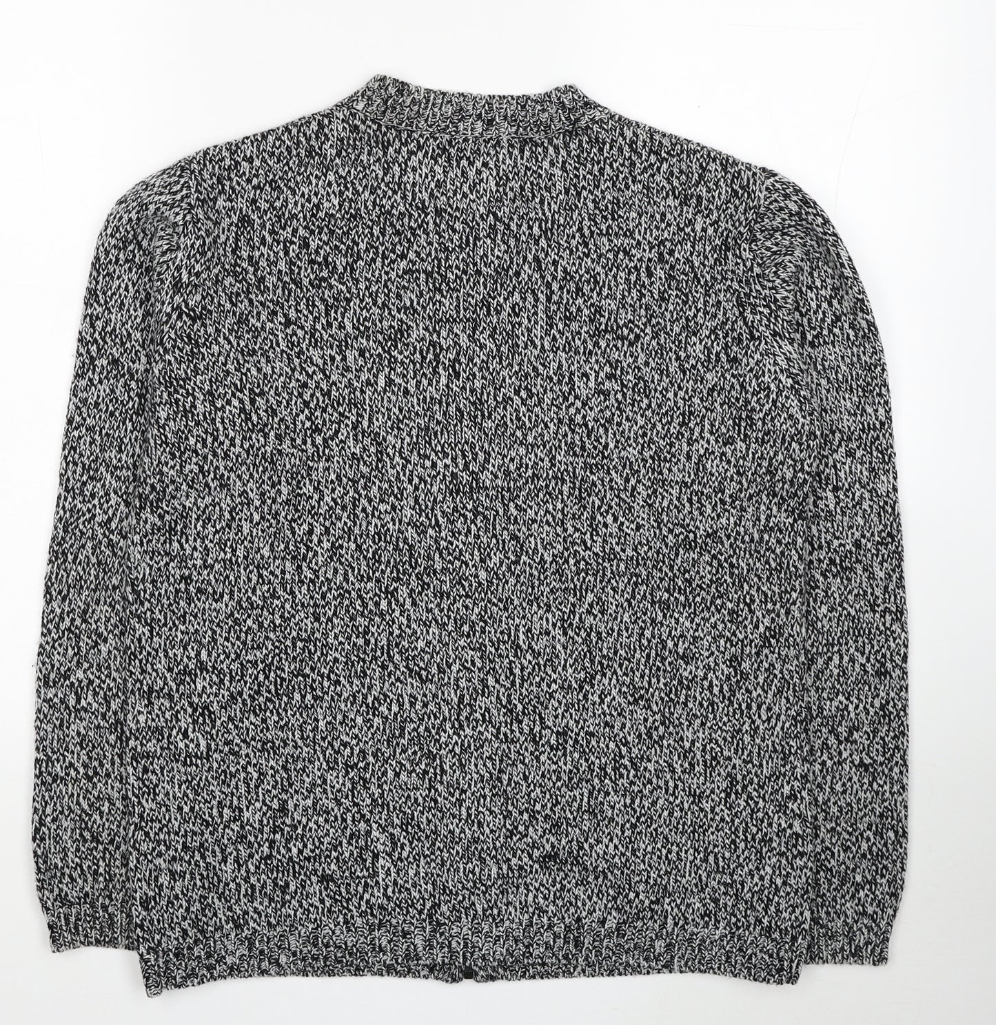 Damart Womens Black Herringbone Acrylic Full Zip Sweatshirt Size 10 Zip