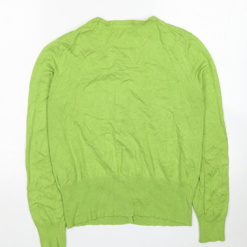Marks and Spencer Womens Green Round Neck Viscose Cardigan Jumper Size 16