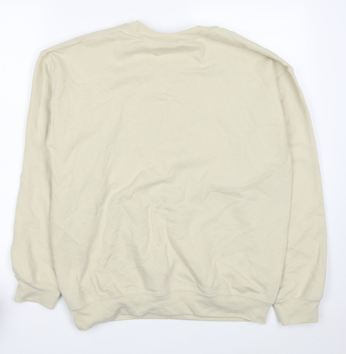 PRETTYLITTLETHING Womens Beige Cotton Pullover Sweatshirt Size M Pullover