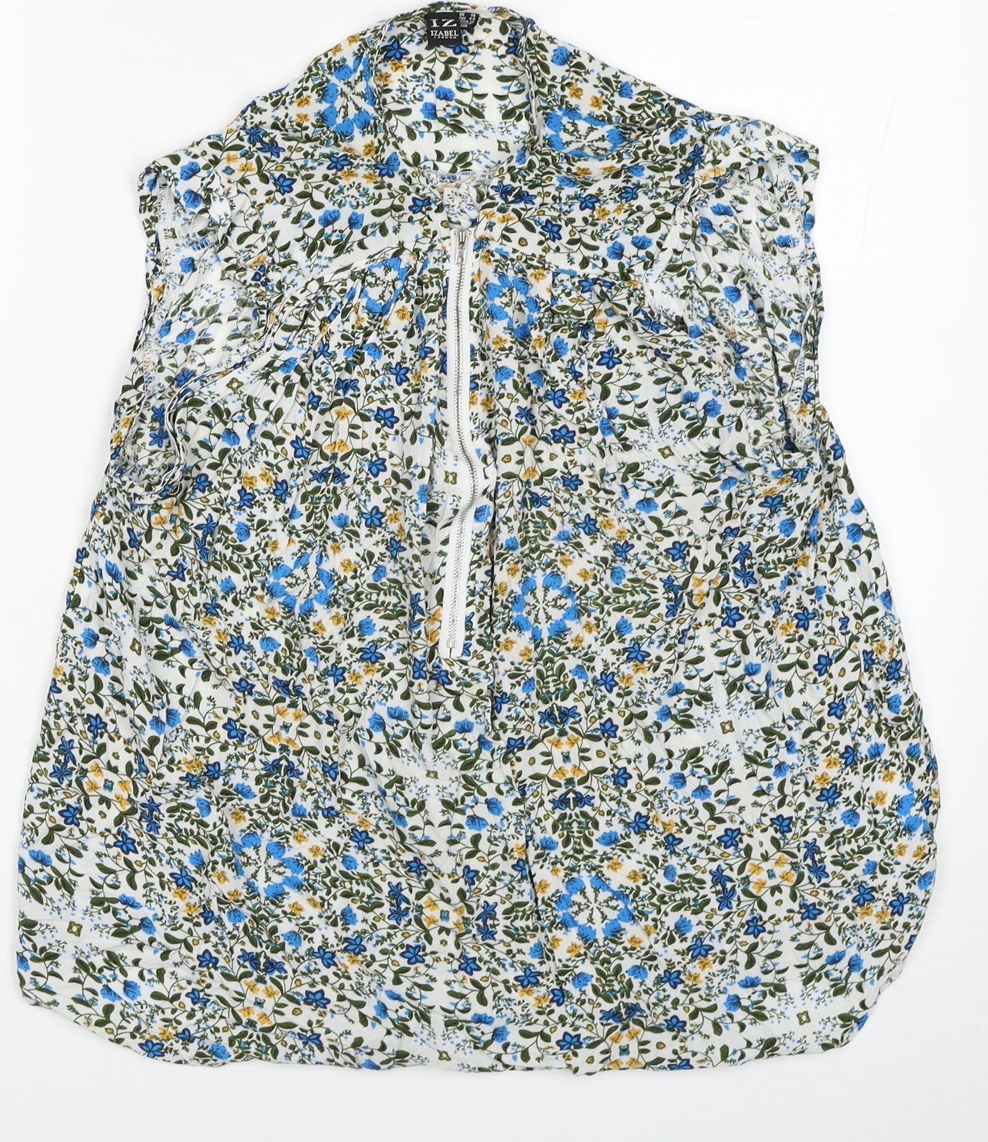 Izabel Womens Multicoloured Floral Viscose Basic Blouse Size 16 High Neck