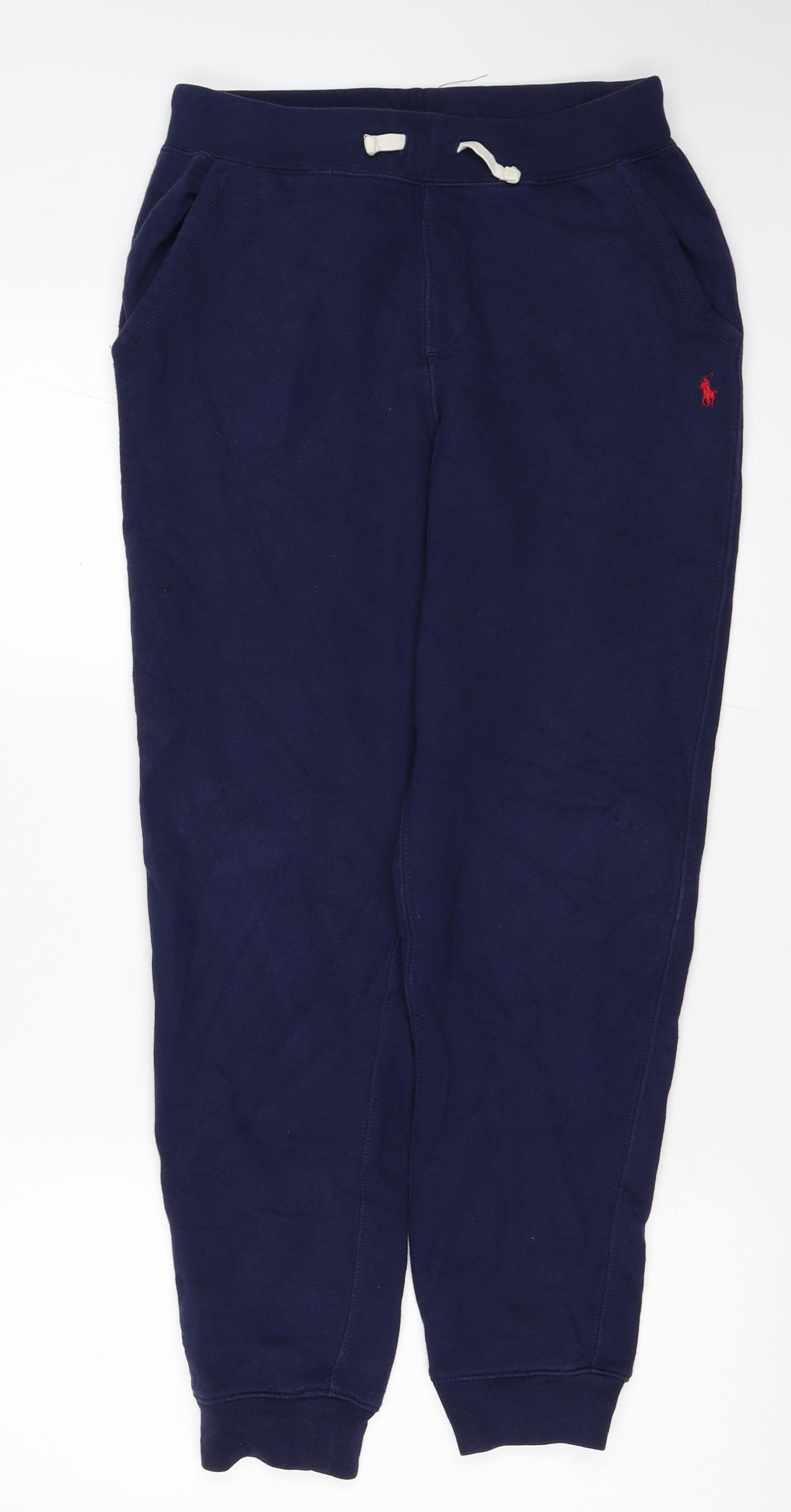 Polo Ralph Lauren Womens Blue Cotton Track Pants Trousers Size L L27 in Regular Drawstring