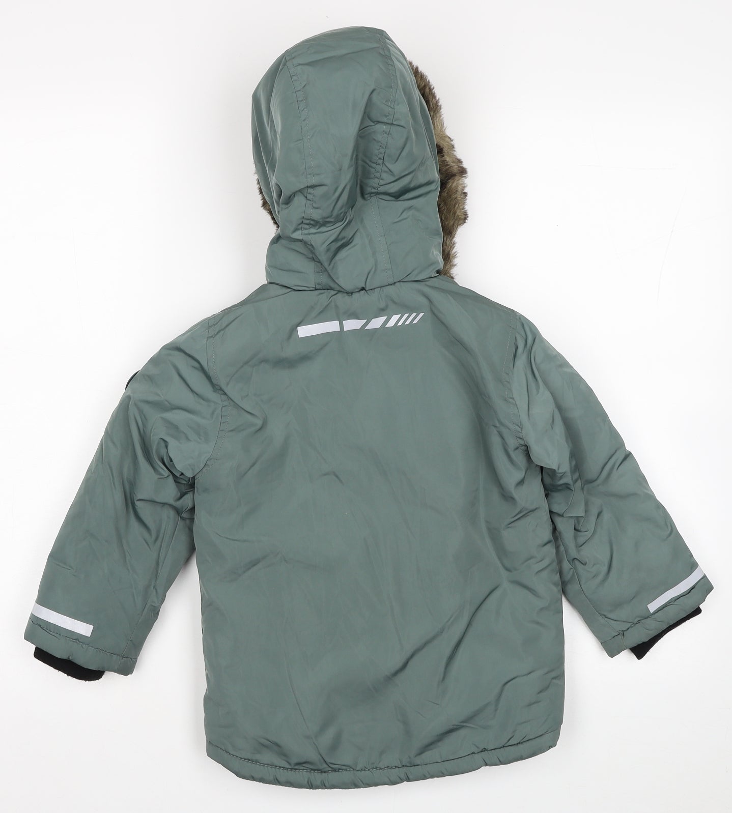 Matalan Boys Green Puffer Jacket Coat Size 3-4 Years Zip